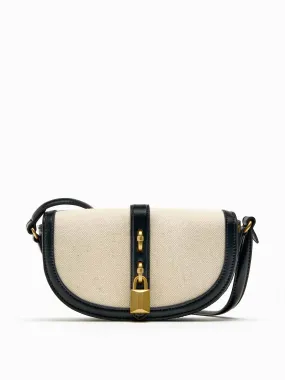 Cream and black contrast crossbody bag