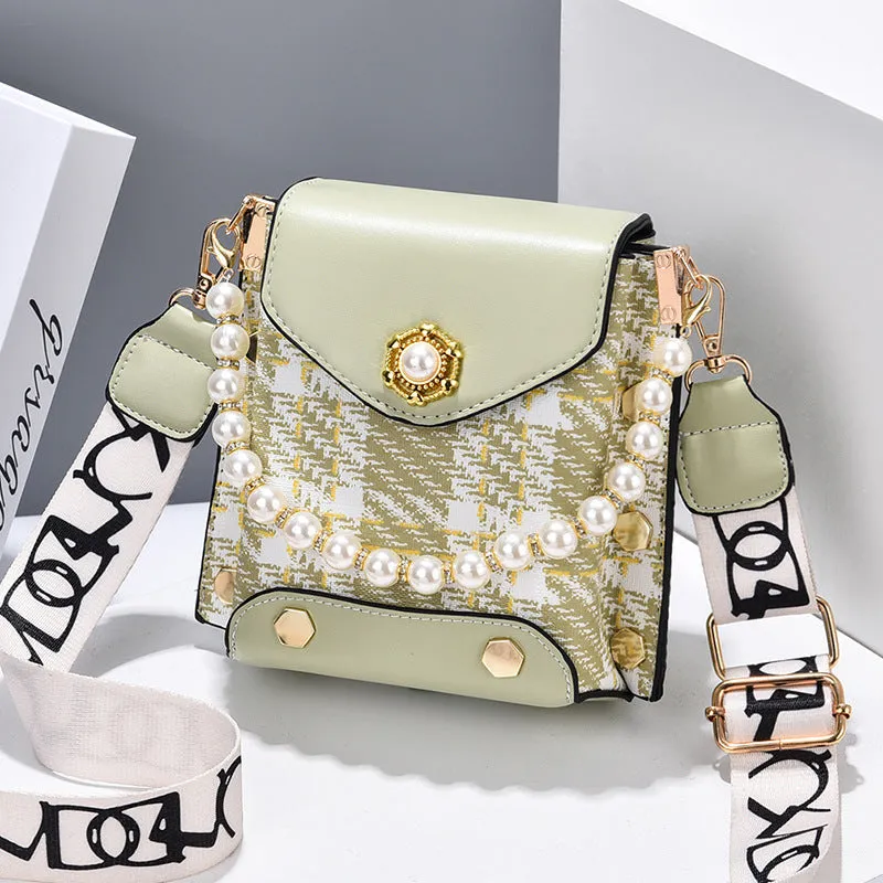 Crossbody Classic Shoulder Pearl Chain Phone Bag