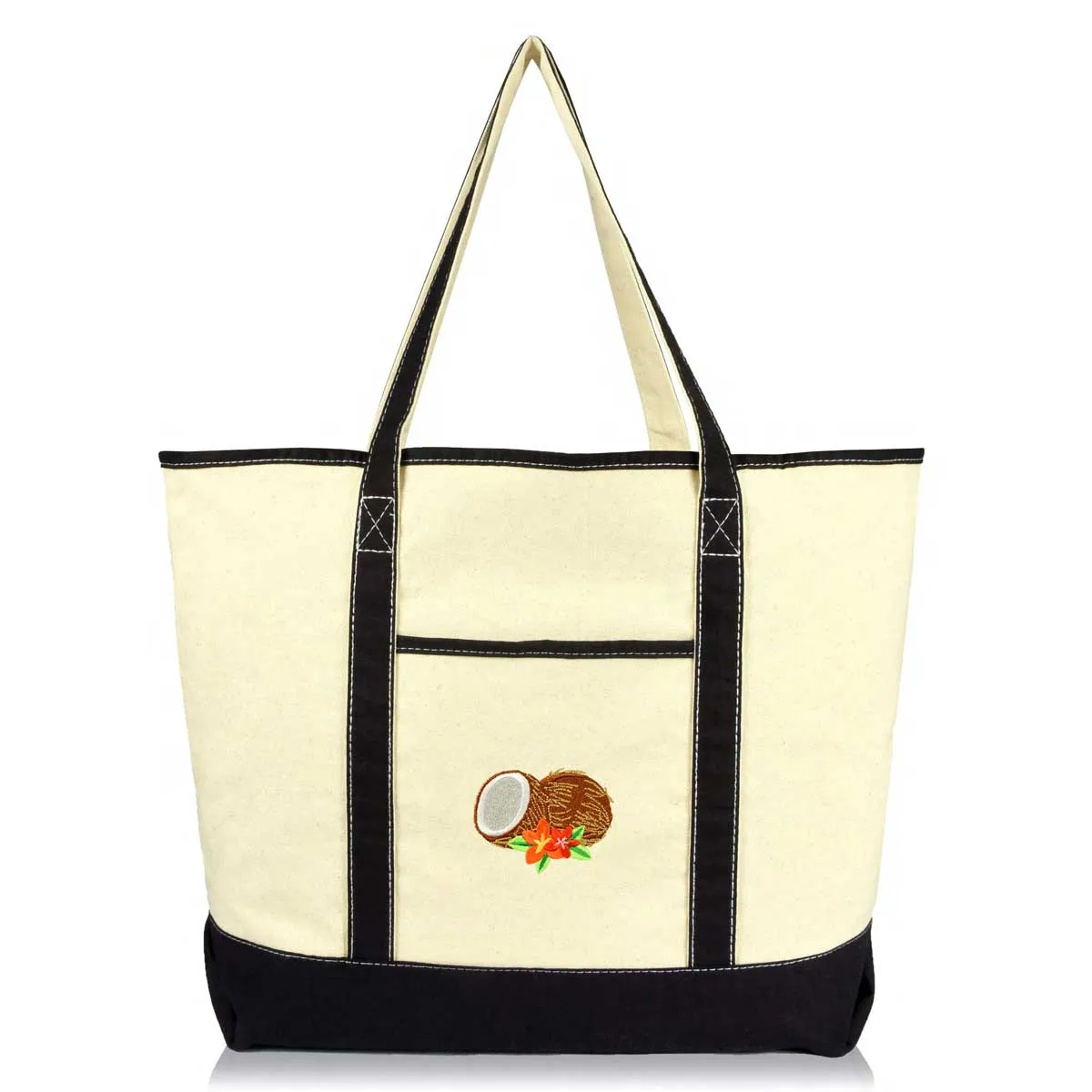 Dalix Tote Bag Reusable Grocery Natural Canvas Fruits