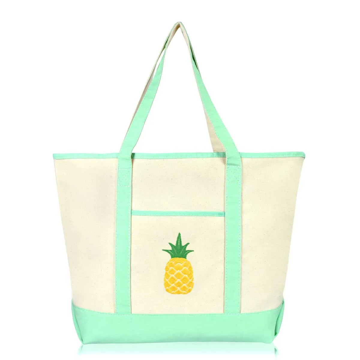 Dalix Tote Bag Reusable Grocery Natural Canvas Fruits