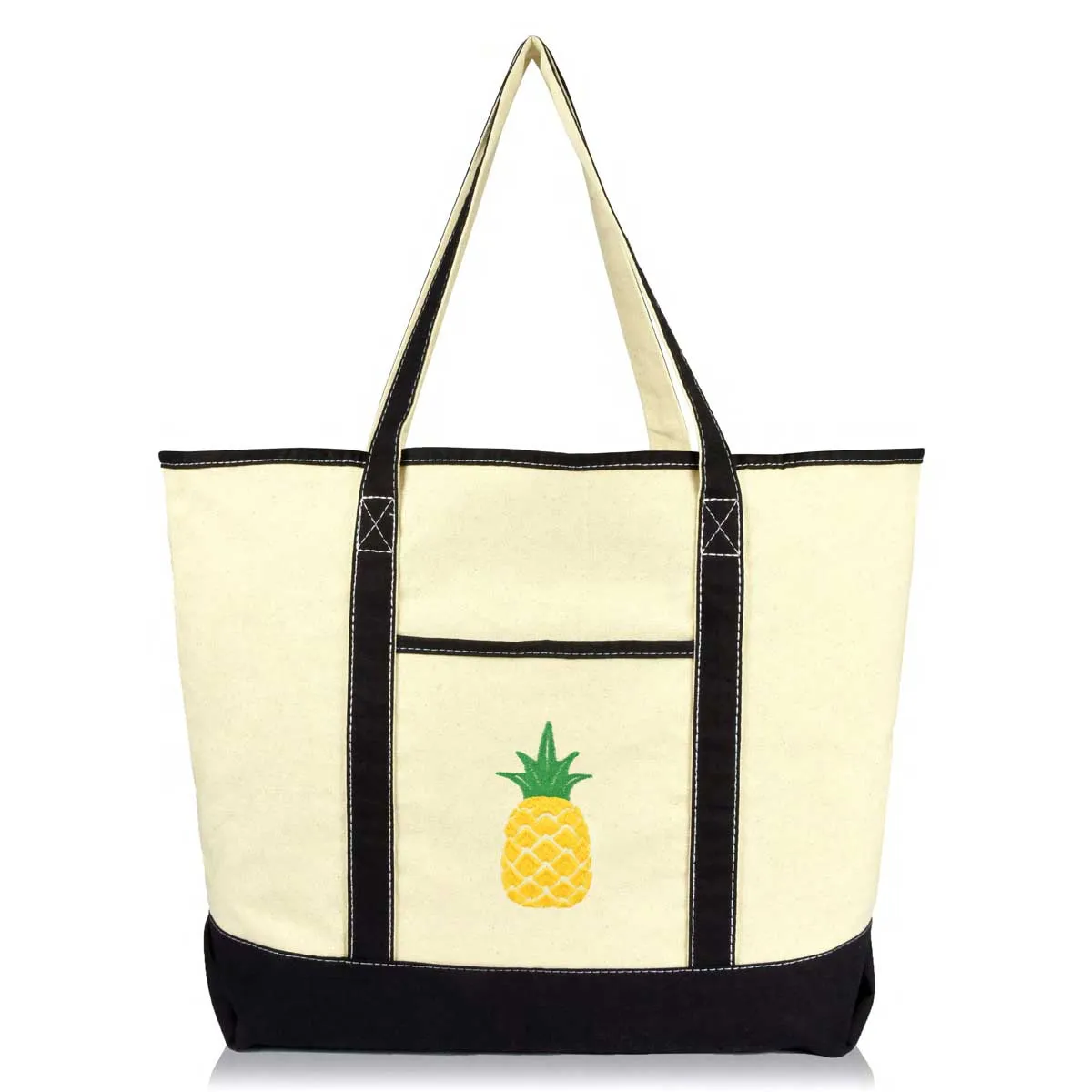 Dalix Tote Bag Reusable Grocery Natural Canvas Fruits