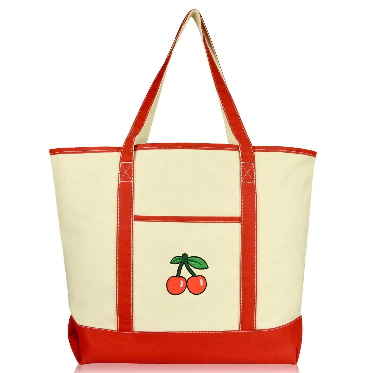 Dalix Tote Bag Reusable Grocery Natural Canvas Fruits