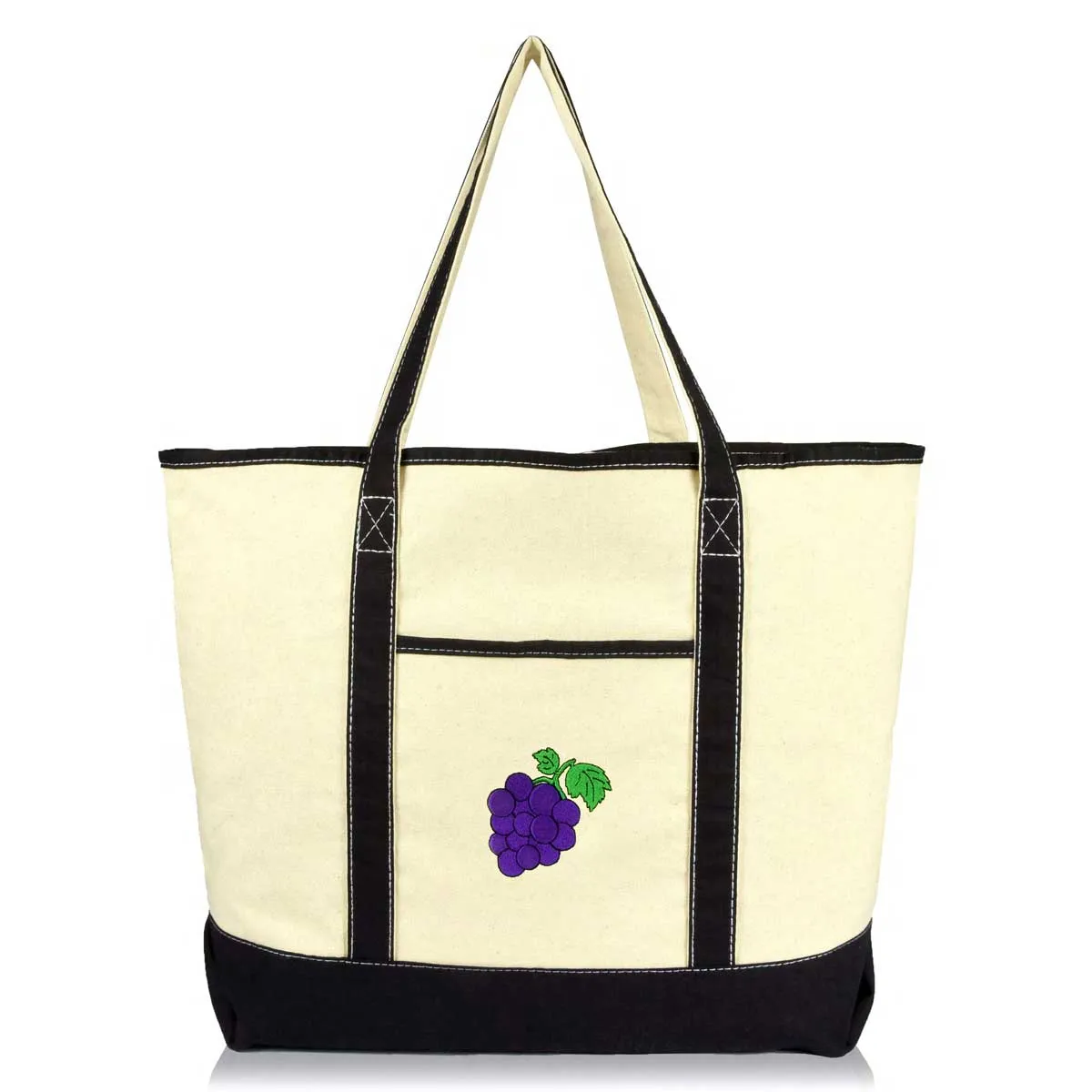 Dalix Tote Bag Reusable Grocery Natural Canvas Fruits