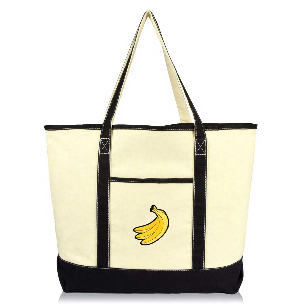 Dalix Tote Bag Reusable Grocery Natural Canvas Fruits