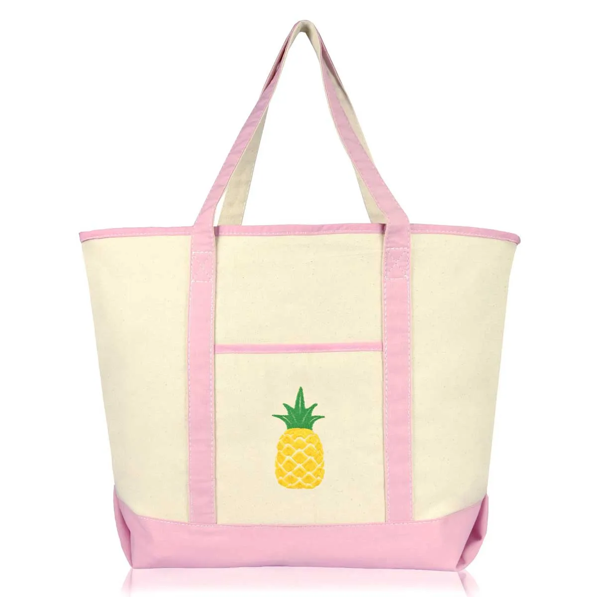 Dalix Tote Bag Reusable Grocery Natural Canvas Fruits