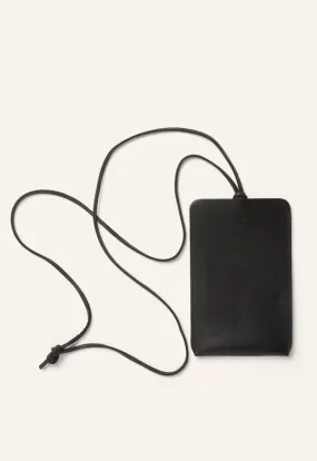 Del'Ep Leather Phone Carrier Black