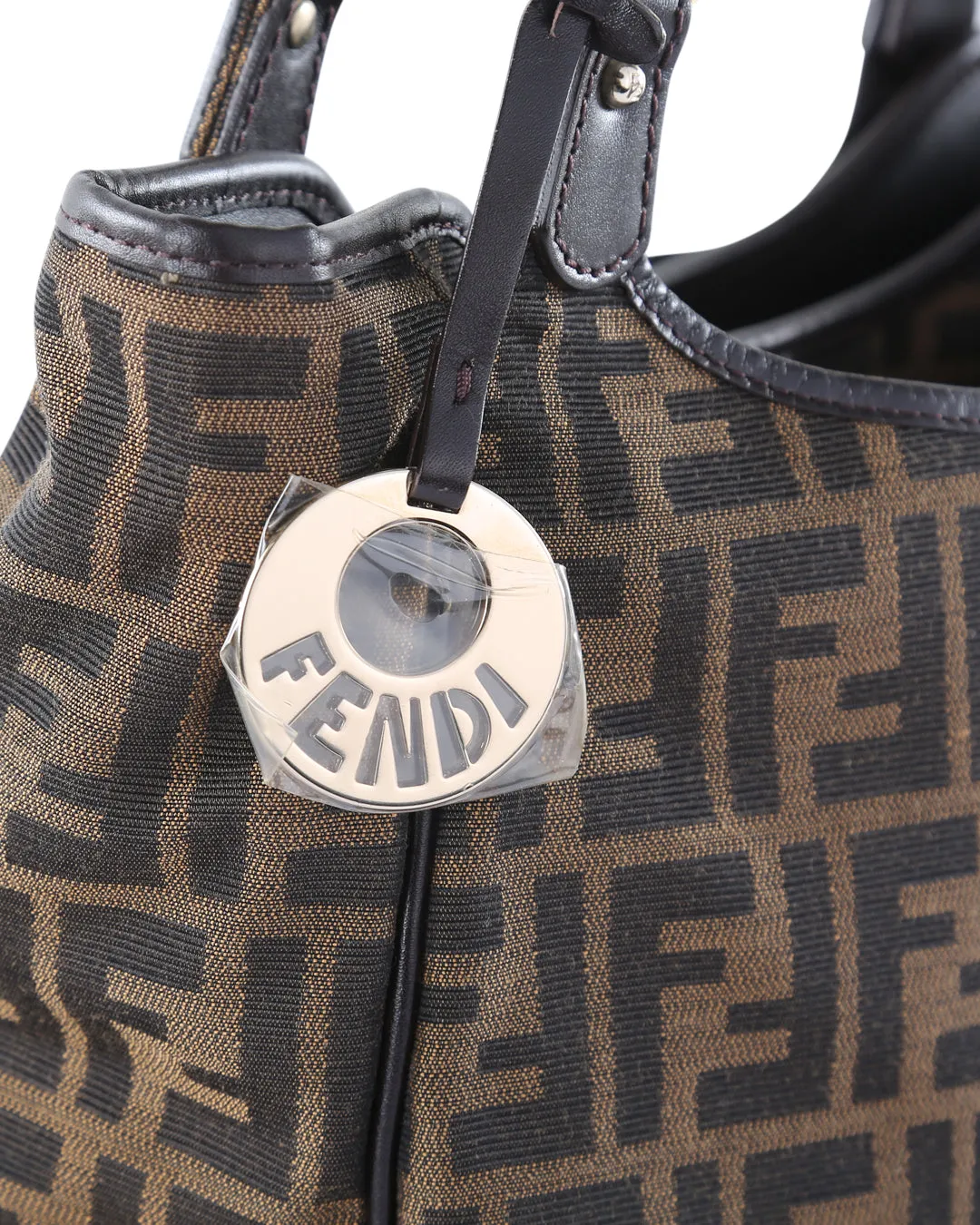 FENDI Brown FF Zucca Canvas & Leather Chef Tote Bag