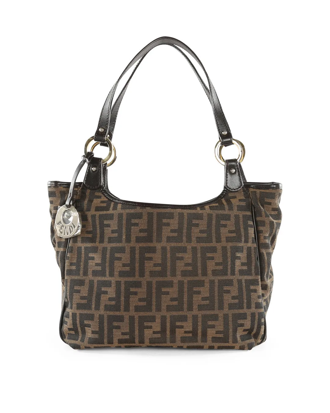 FENDI Brown FF Zucca Canvas & Leather Chef Tote Bag