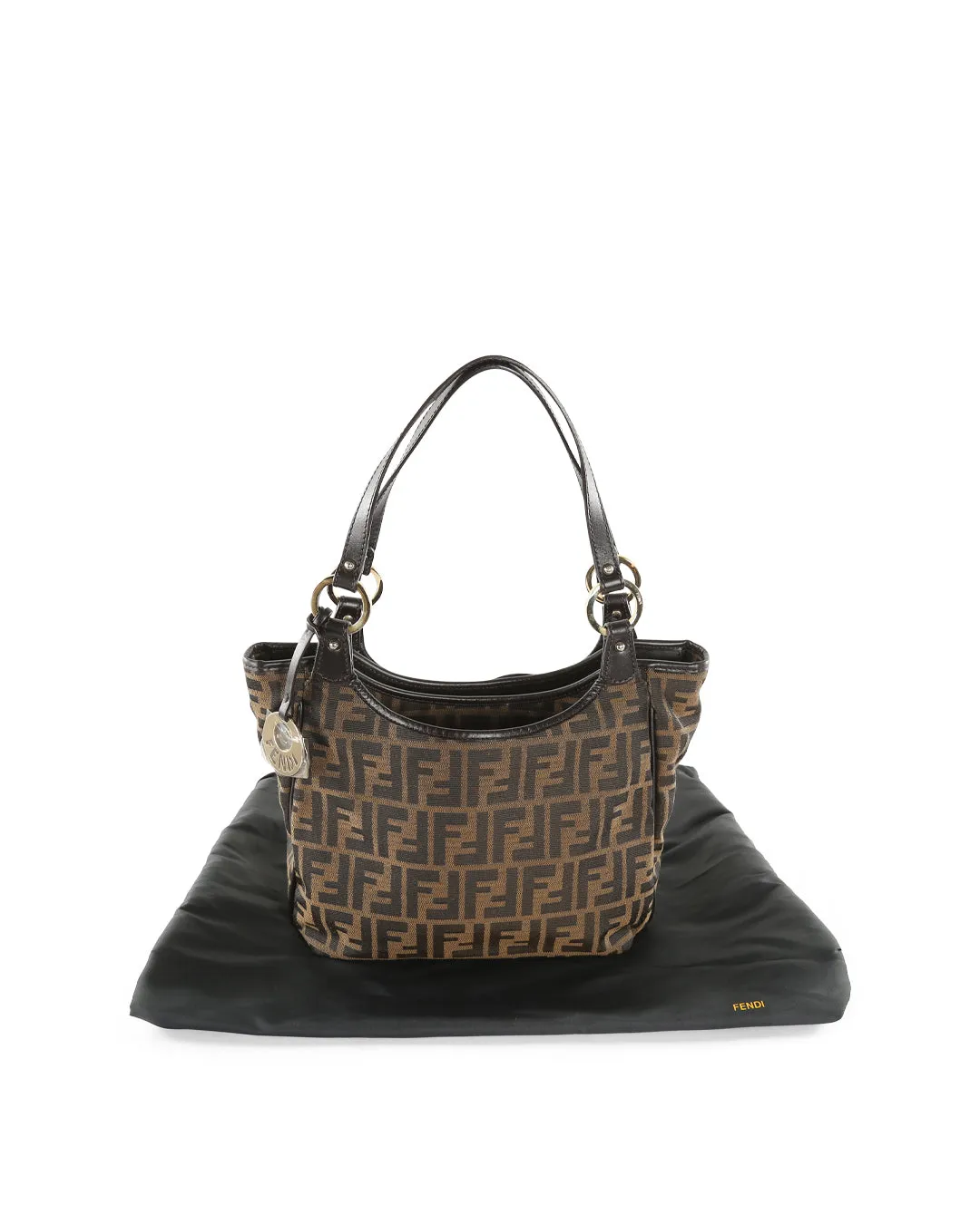 FENDI Brown FF Zucca Canvas & Leather Chef Tote Bag