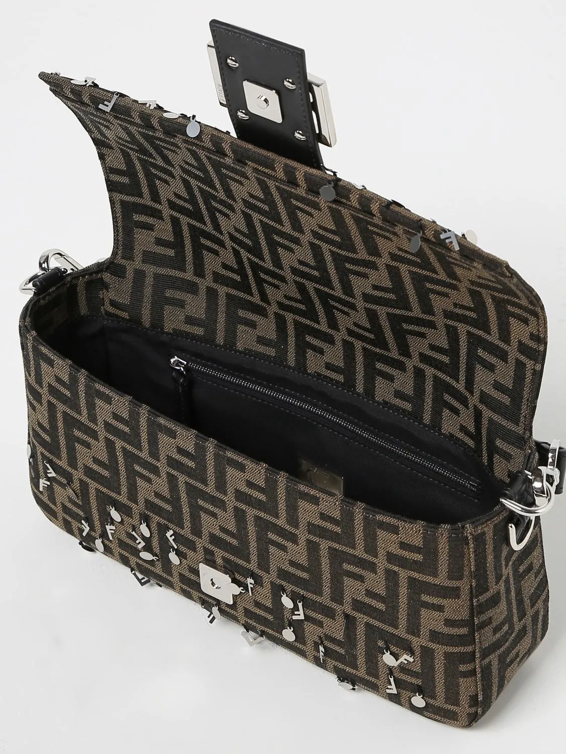 FENDI Mini FF Jacquard Shoulder Handbag