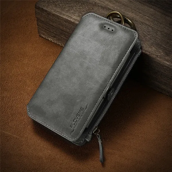 FLOVEME Business Leather Wallet Phone Bag Cases For iPhone 6s 6 For iPhone X 8 7 6s Plus XS Max XR Case Cover For iPhone 5s 5 SE