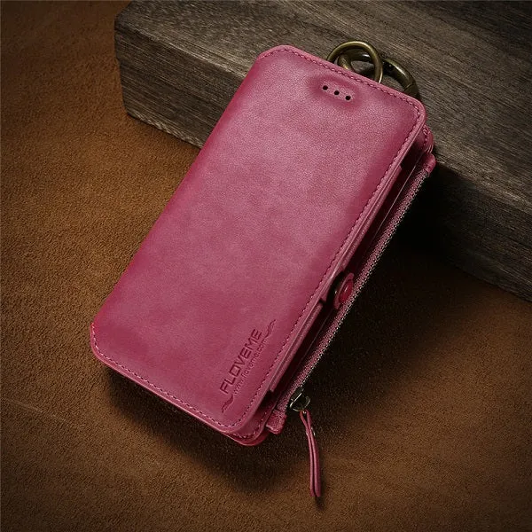 FLOVEME Business Leather Wallet Phone Bag Cases For iPhone 6s 6 For iPhone X 8 7 6s Plus XS Max XR Case Cover For iPhone 5s 5 SE