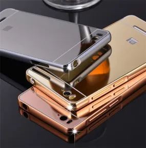 For Xiaomi Mi 4c Case Luxury Mirror PC Back Cover For Xiaomi Mi 4c 4i Metal Aluminium Bumper Case For Xiaomi Mi4c 5.0" Phone Bag