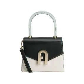 Furla Electra Top Handle - Black, White and Gold