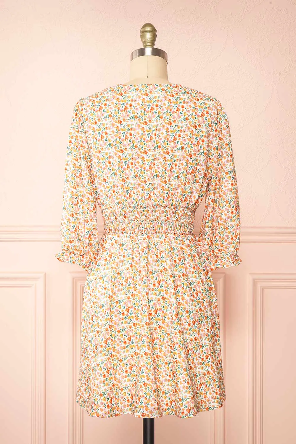 Gabriella | Short Floral Dress w/ 3/4 Sleeves