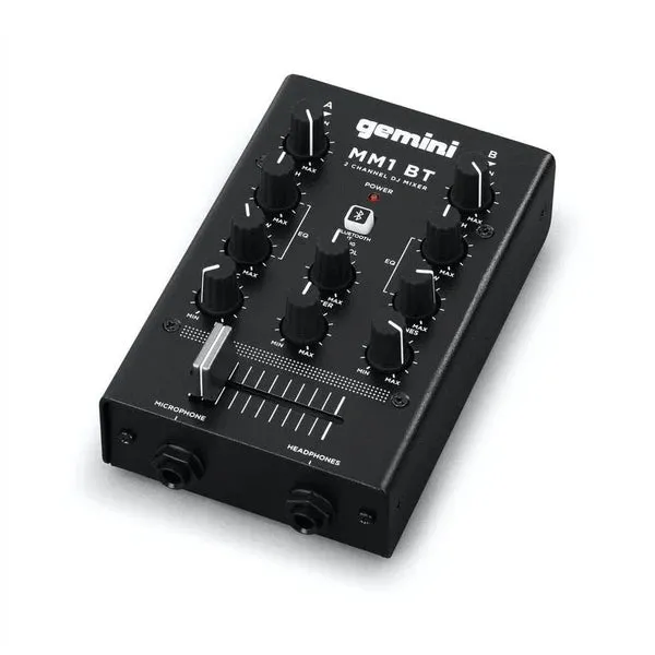 Gemini Audio MM1BT 2-Channel Professional Analog DJ Mixer With Bluetooth Input