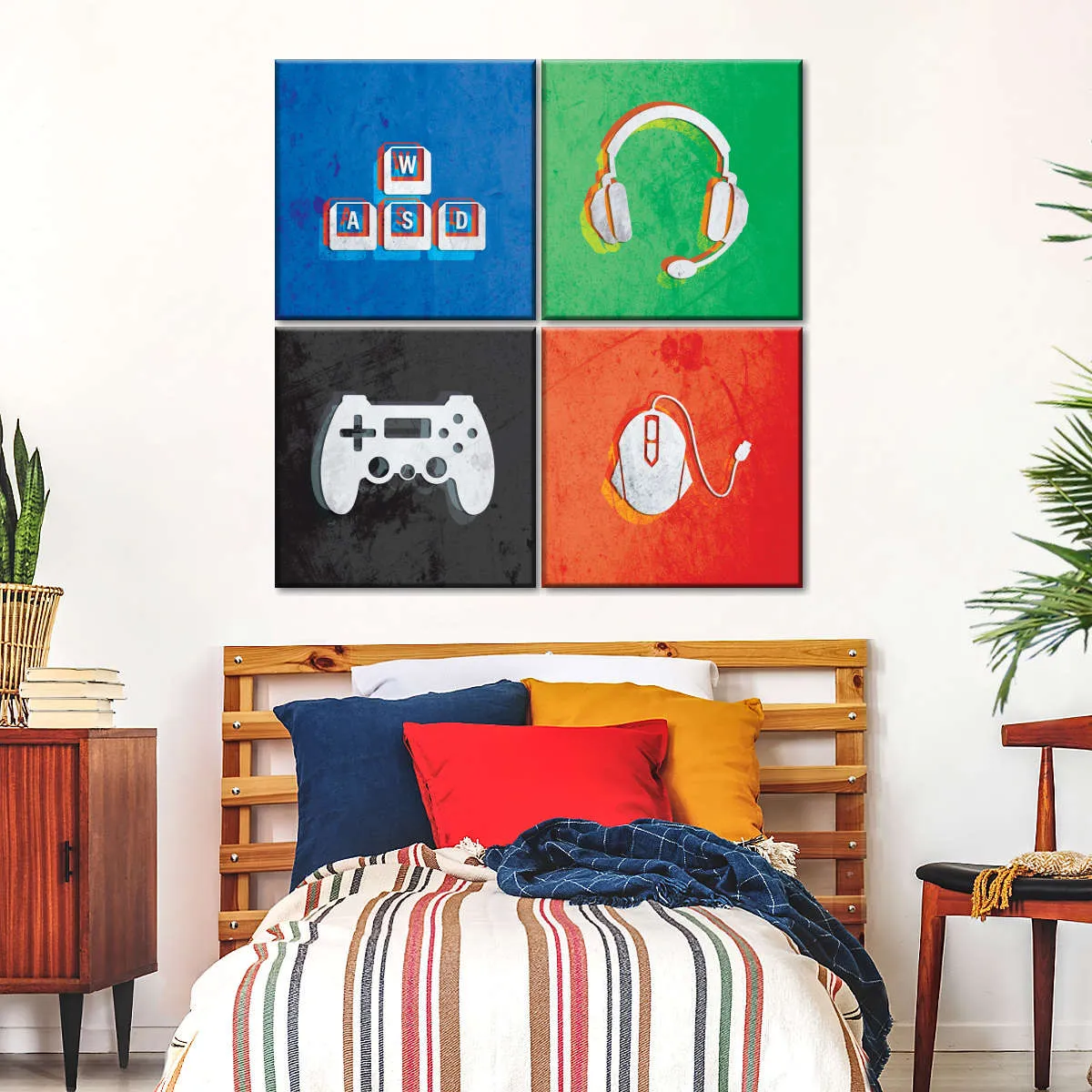 Glitch Style Gamer Essentials Wall Art