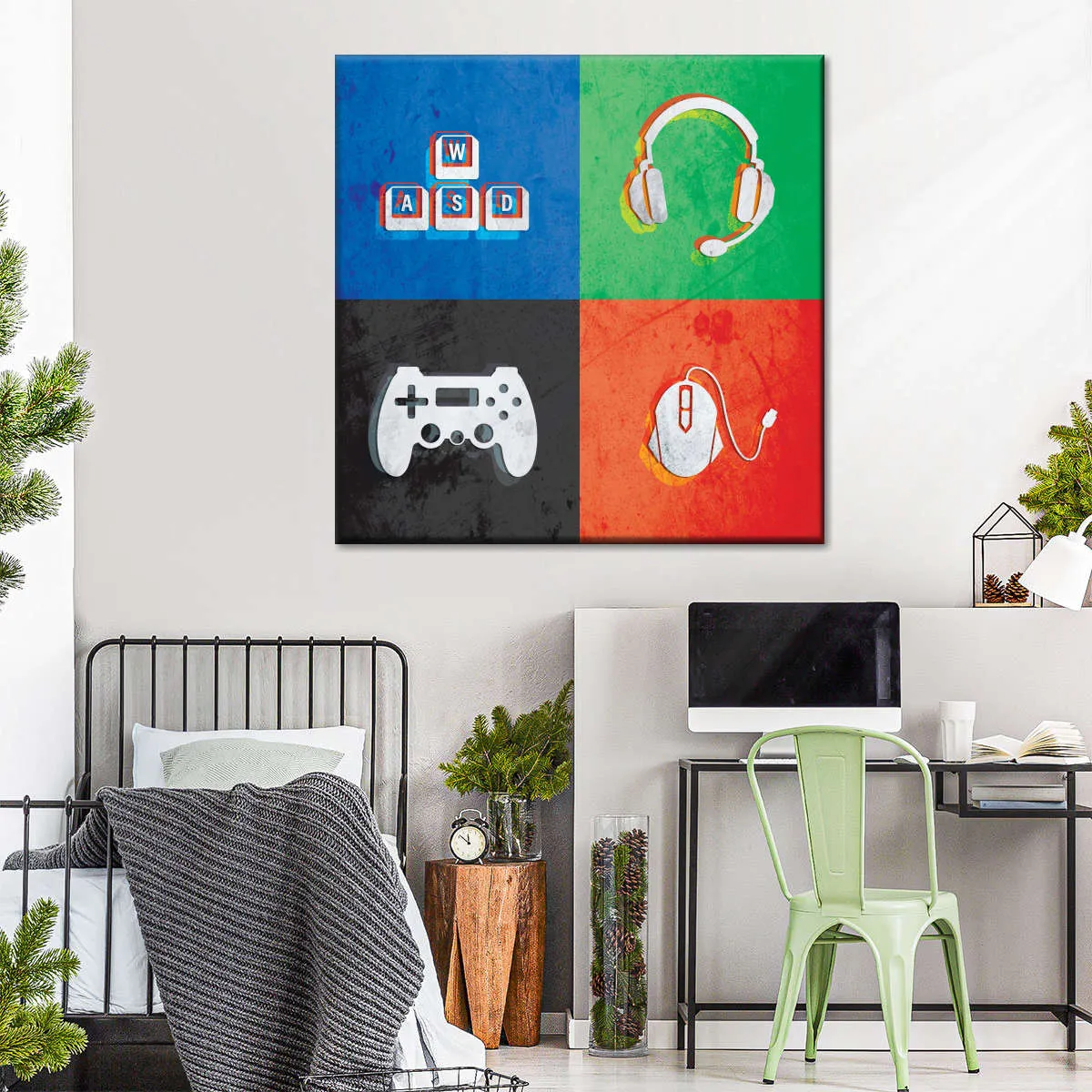 Glitch Style Gamer Essentials Wall Art