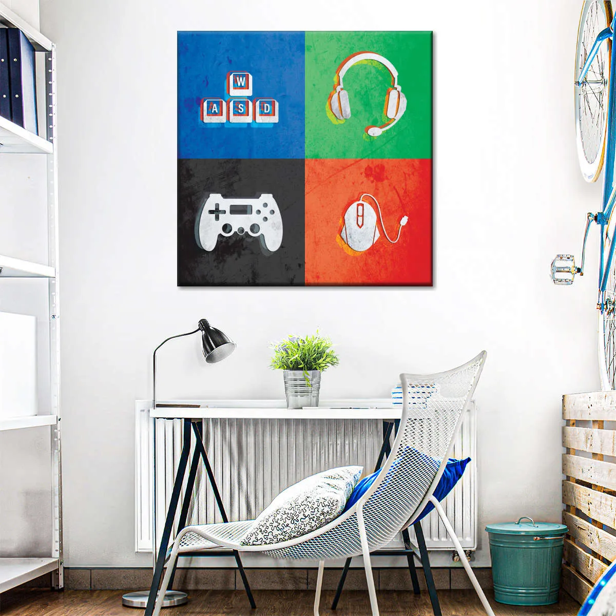 Glitch Style Gamer Essentials Wall Art