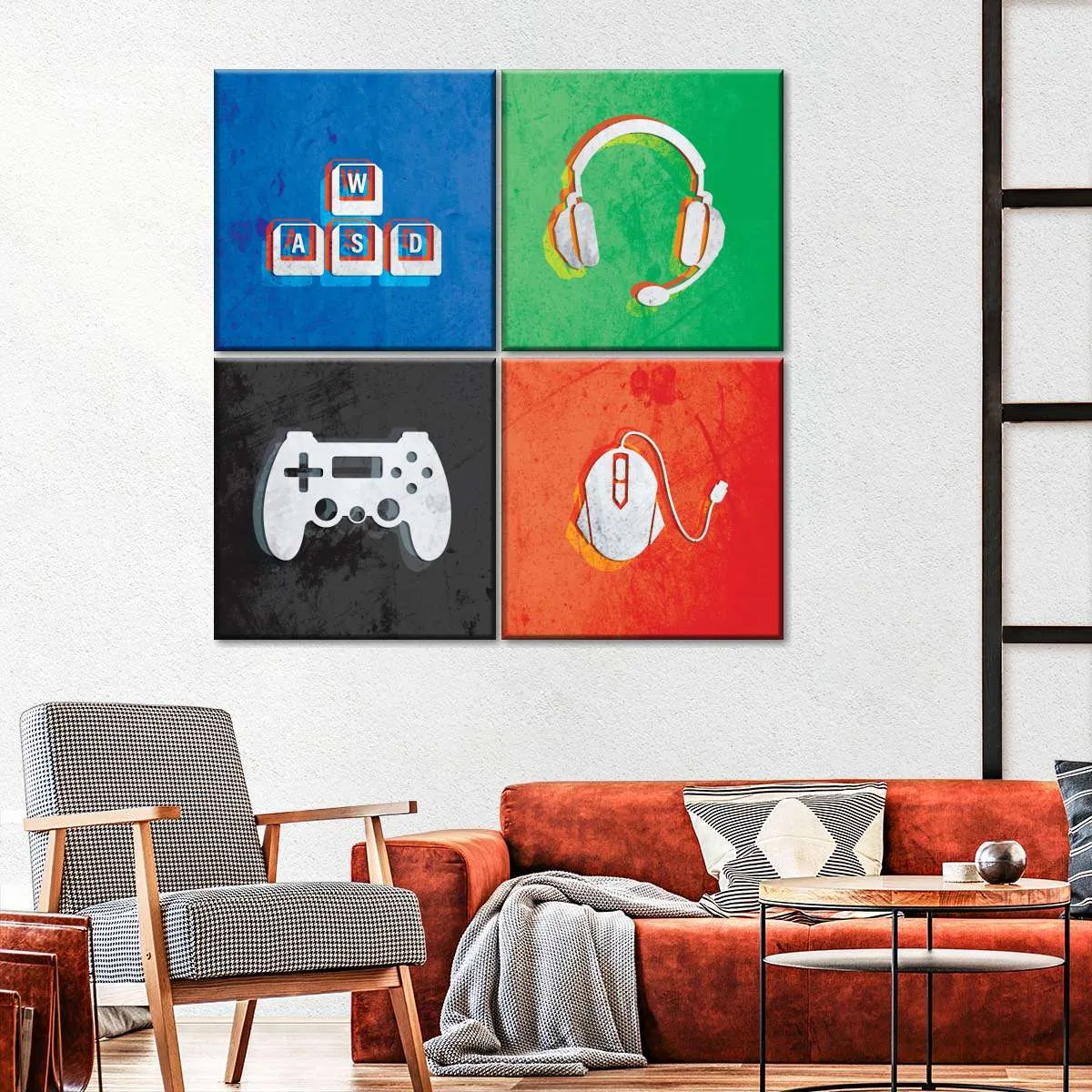 Glitch Style Gamer Essentials Wall Art