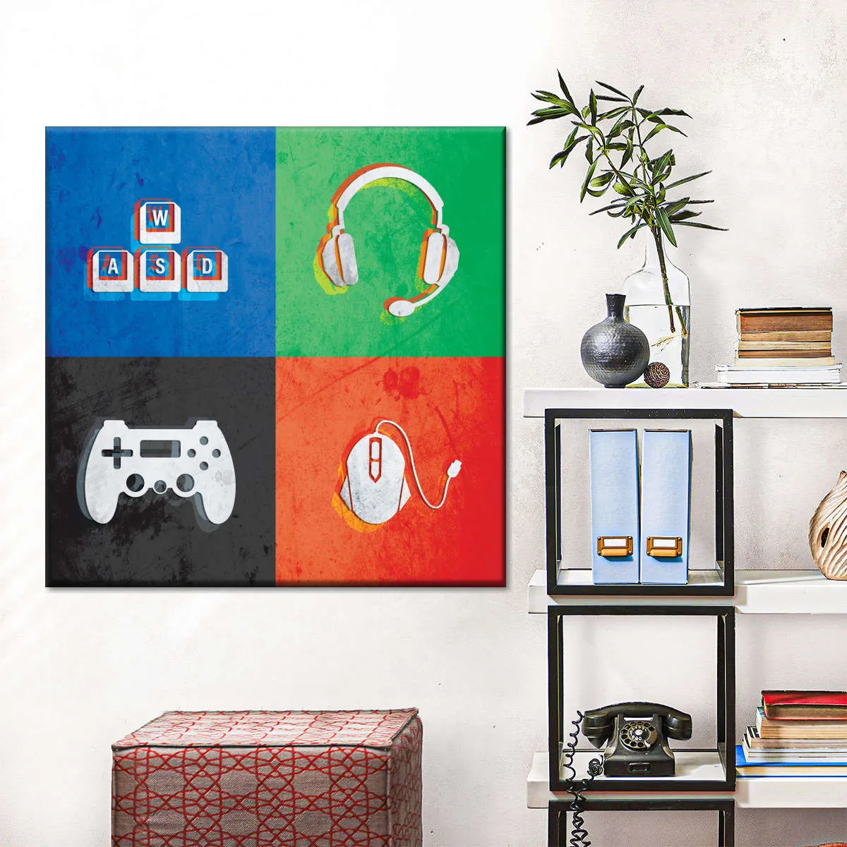 Glitch Style Gamer Essentials Wall Art