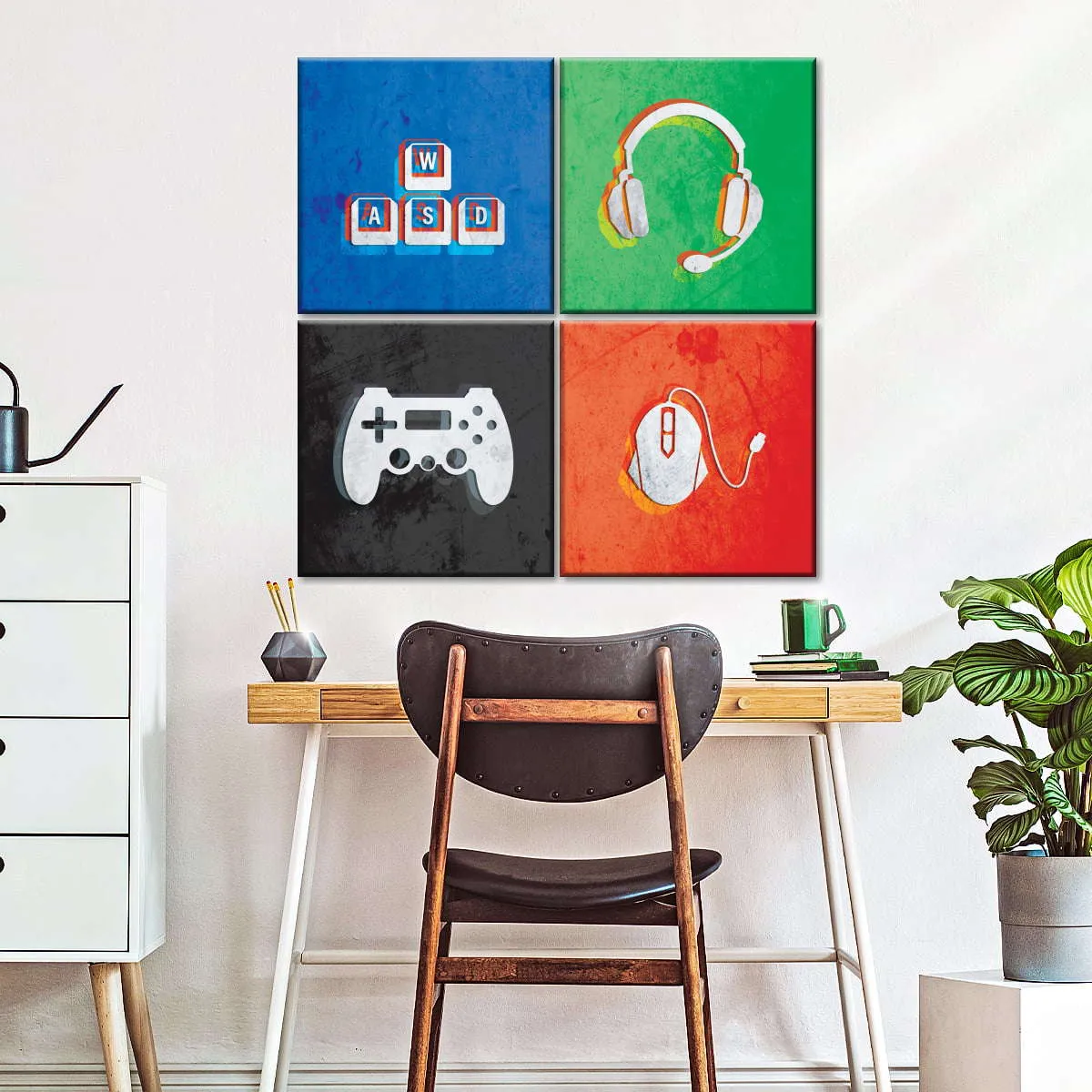 Glitch Style Gamer Essentials Wall Art