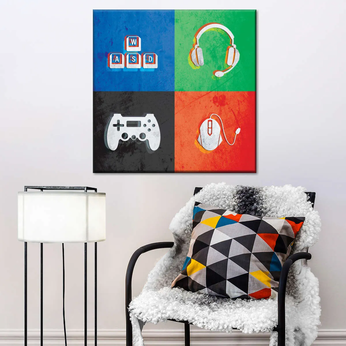 Glitch Style Gamer Essentials Wall Art