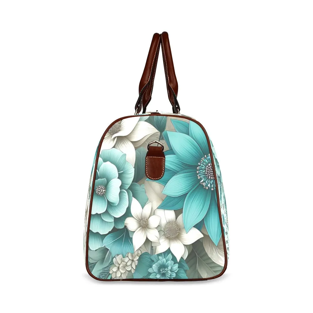 Green Floral awd440 Waterproof Travel Bag/Small (Model 1639)