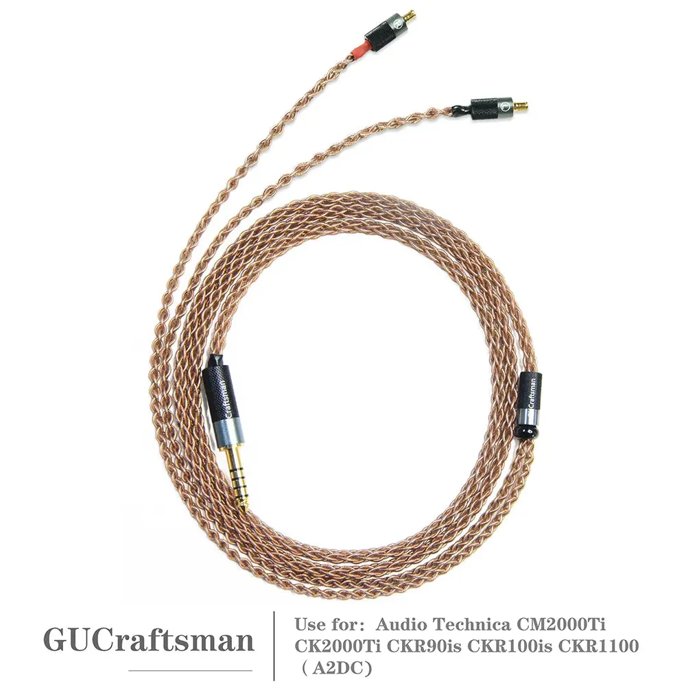 GUCraftsman 6N Single Crystal Copper Earphone Cables For Audio Technica CM2000Ti CK2000Ti CKR90is CKR100is CKR1100