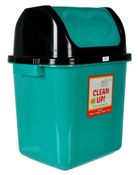 Heart Home Plastic Dustbin With Swing Lid, 12 Ltr. (Green)