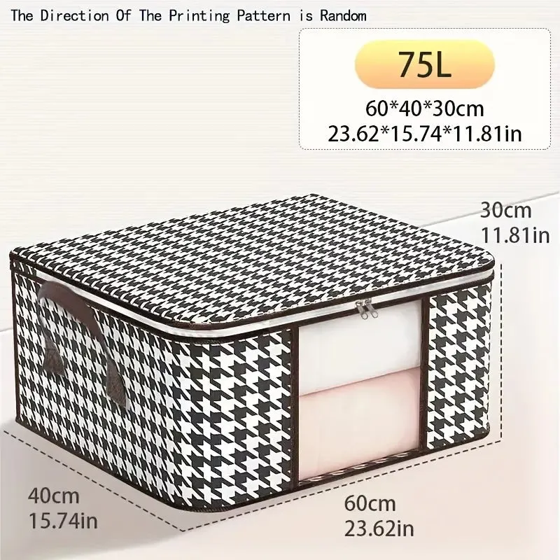 Houndstooth Large Storage Bag