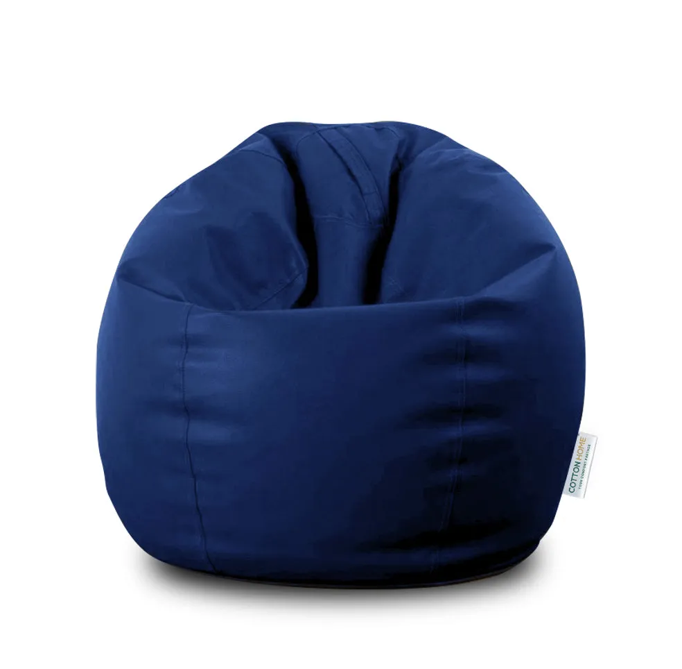 Kids Bean Bag Navy Blue Small Size Indoor Outdoor Furniture Sofa Zipper Closure Couch PU Leather Polystyrene Beads Filling Chair Comfy Washable Durable Room Organizer for kids 50x80x80cm