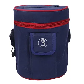 Kuber Industries Canvas Lunch Bag, Blue (Suitable for 3 Compartment)-CTKTC21473