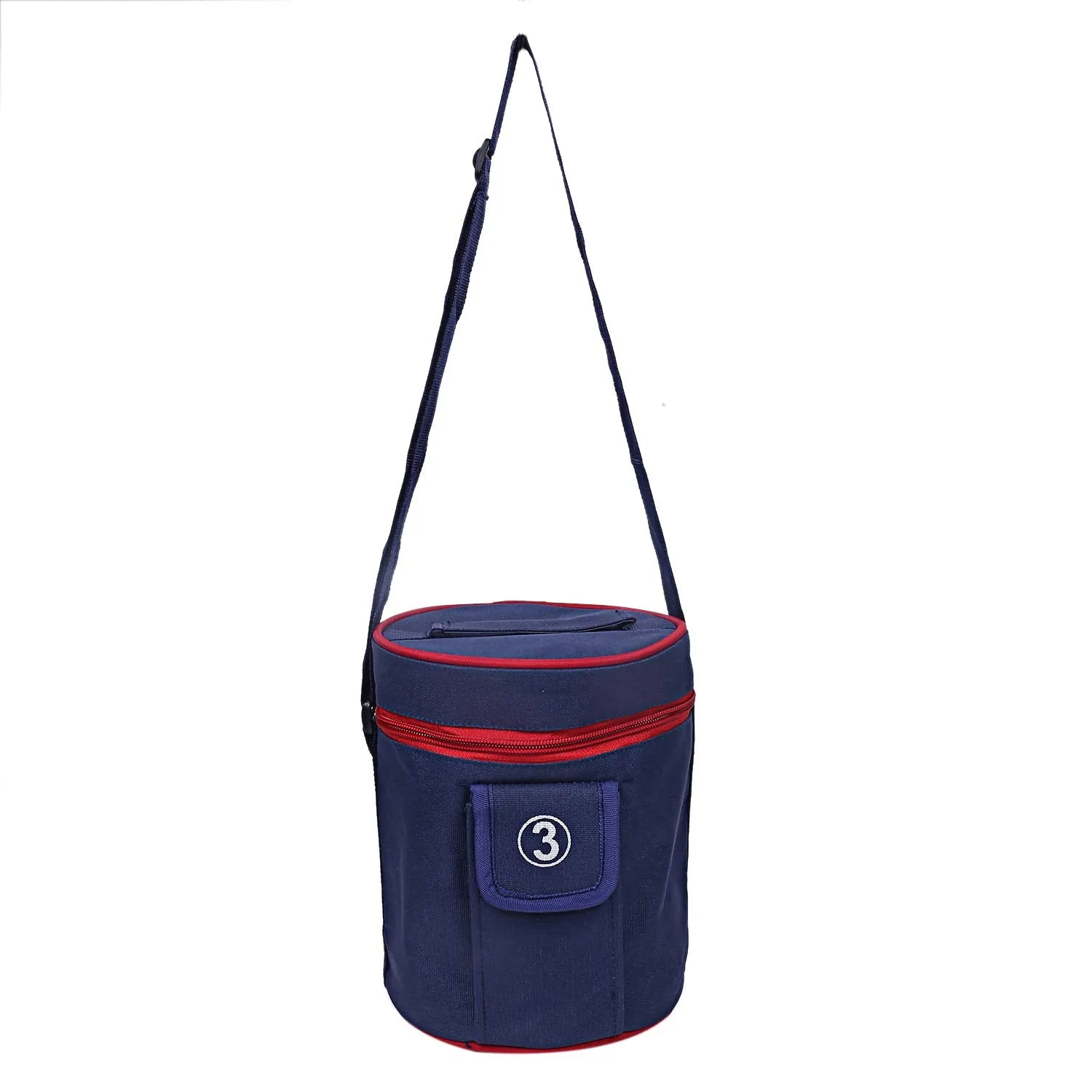 Kuber Industries Canvas Lunch Bag, Blue (Suitable for 3 Compartment)-CTKTC21473