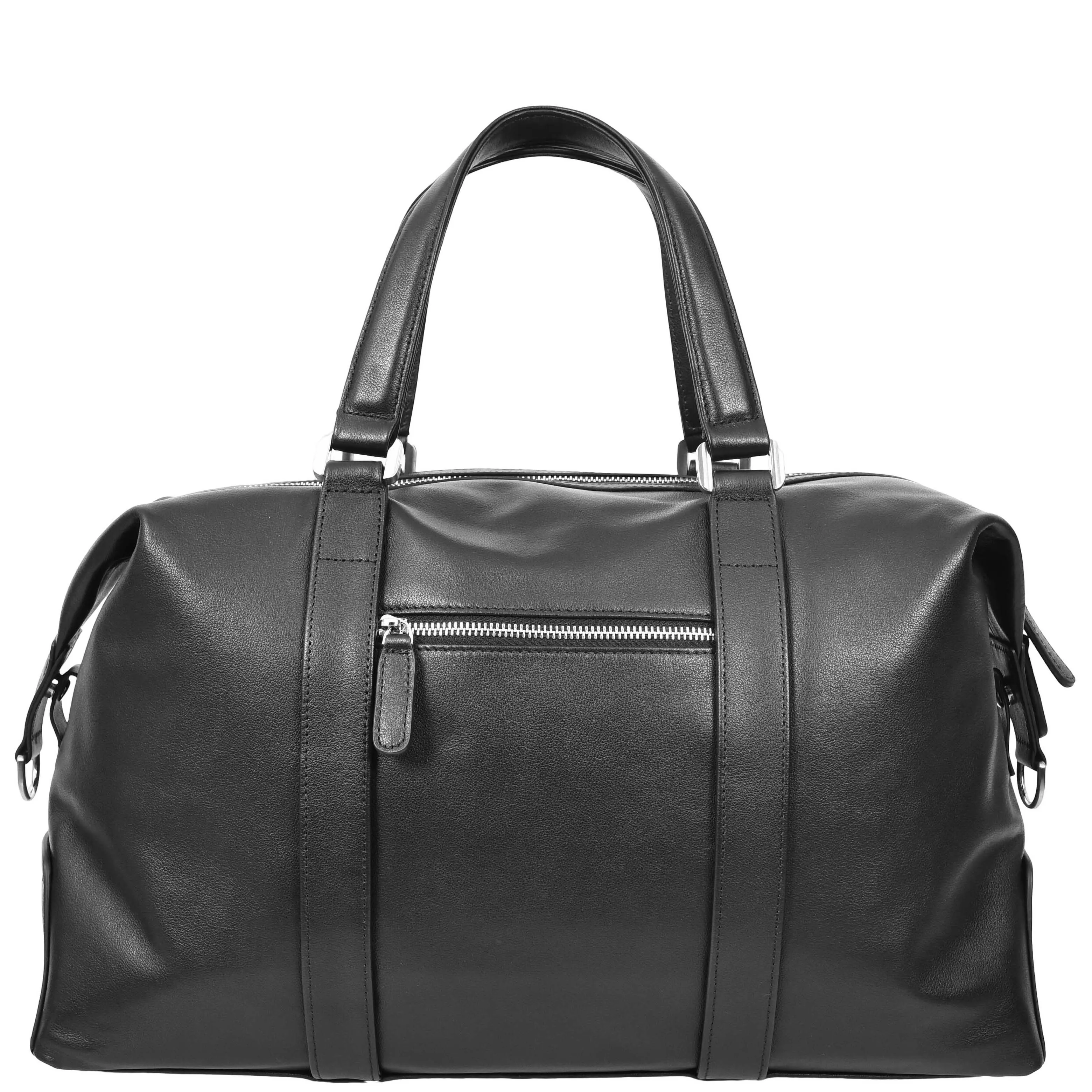 Leather Holdall Weekend Bag Aspen Black