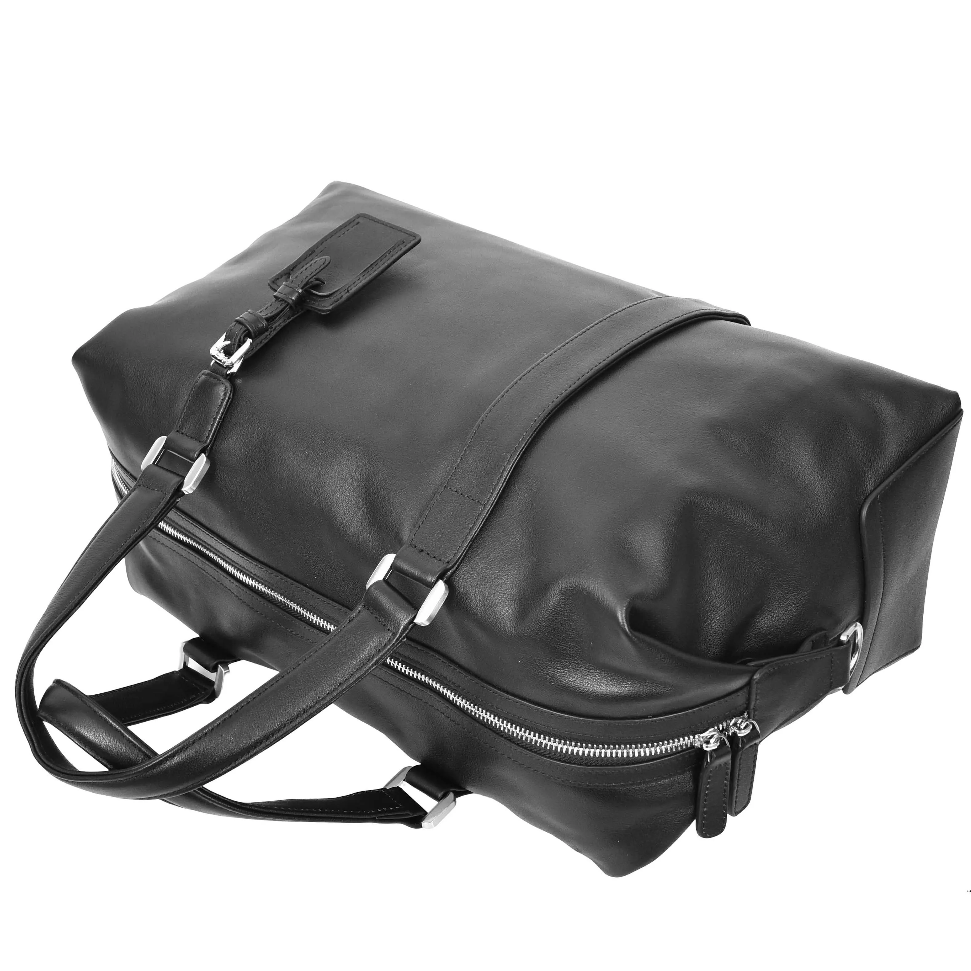 Leather Holdall Weekend Bag Aspen Black