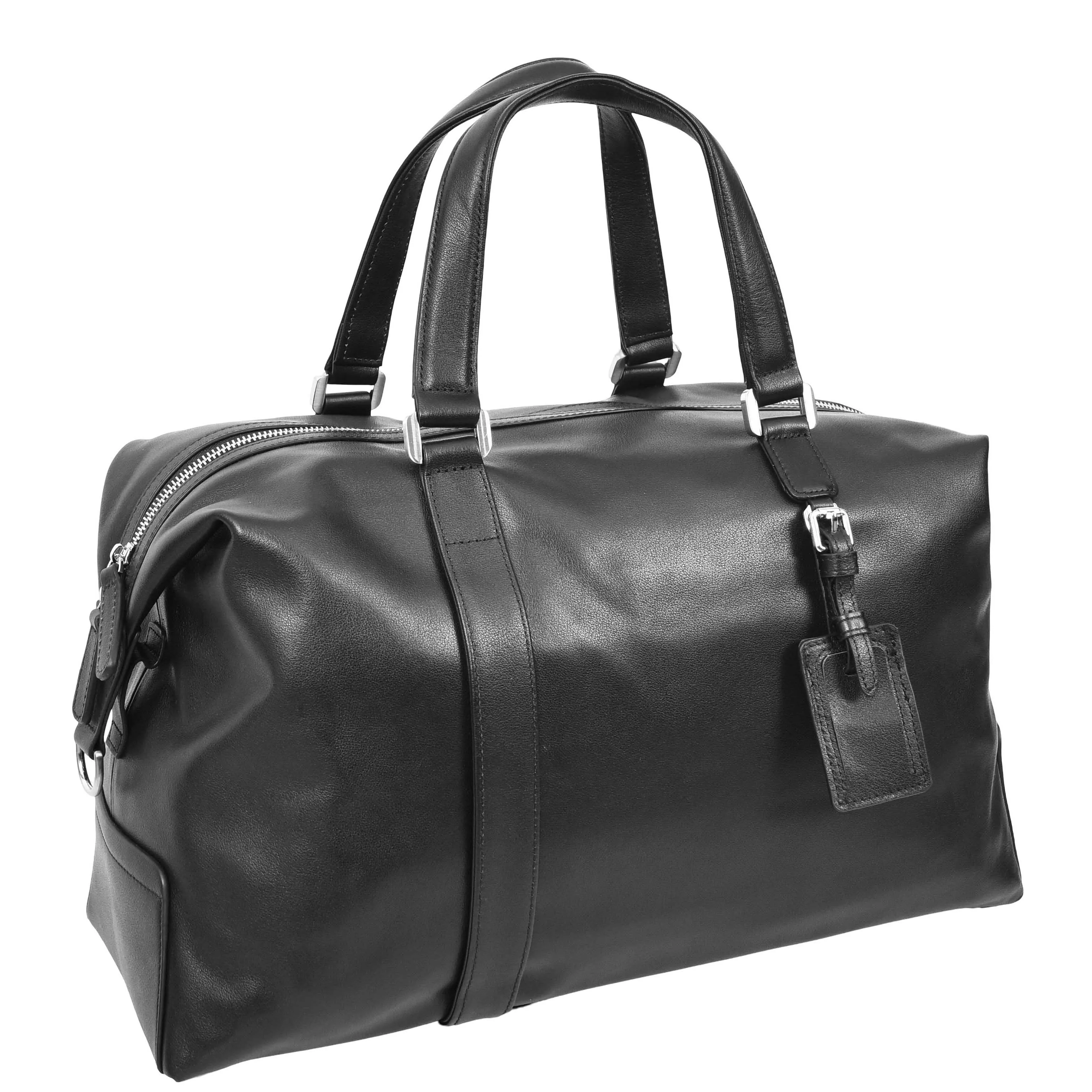 Leather Holdall Weekend Bag Aspen Black