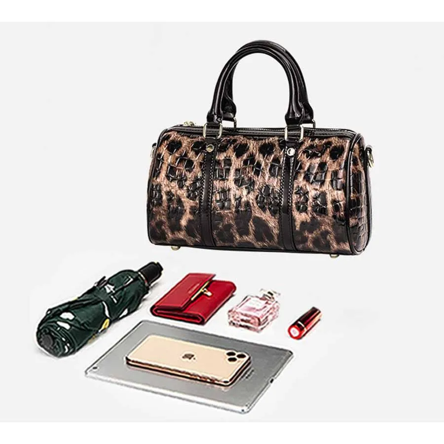 LeopardLux Crossbody Shoulder Handbag