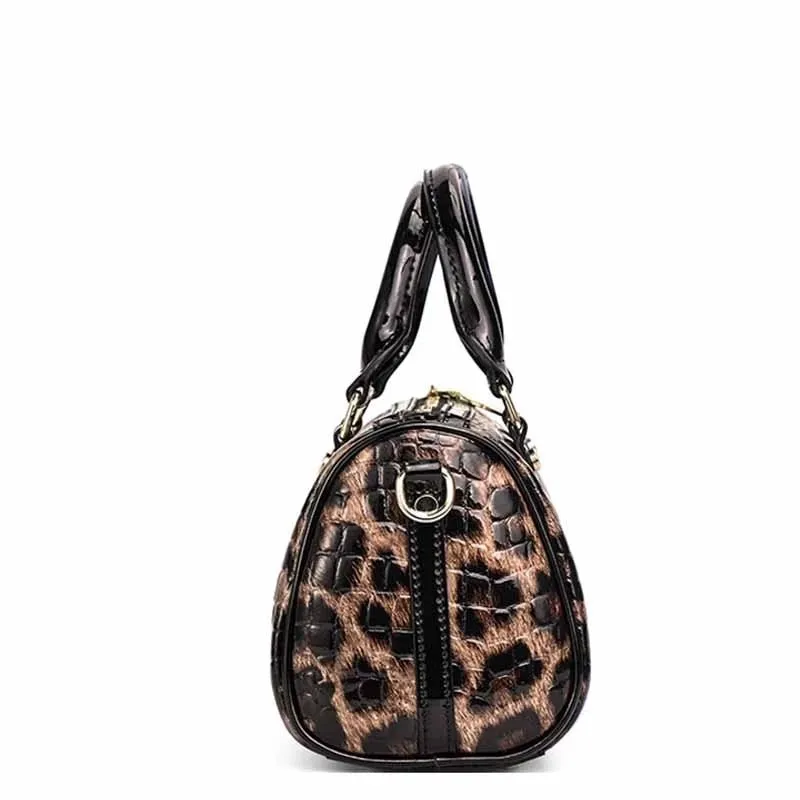 LeopardLux Crossbody Shoulder Handbag