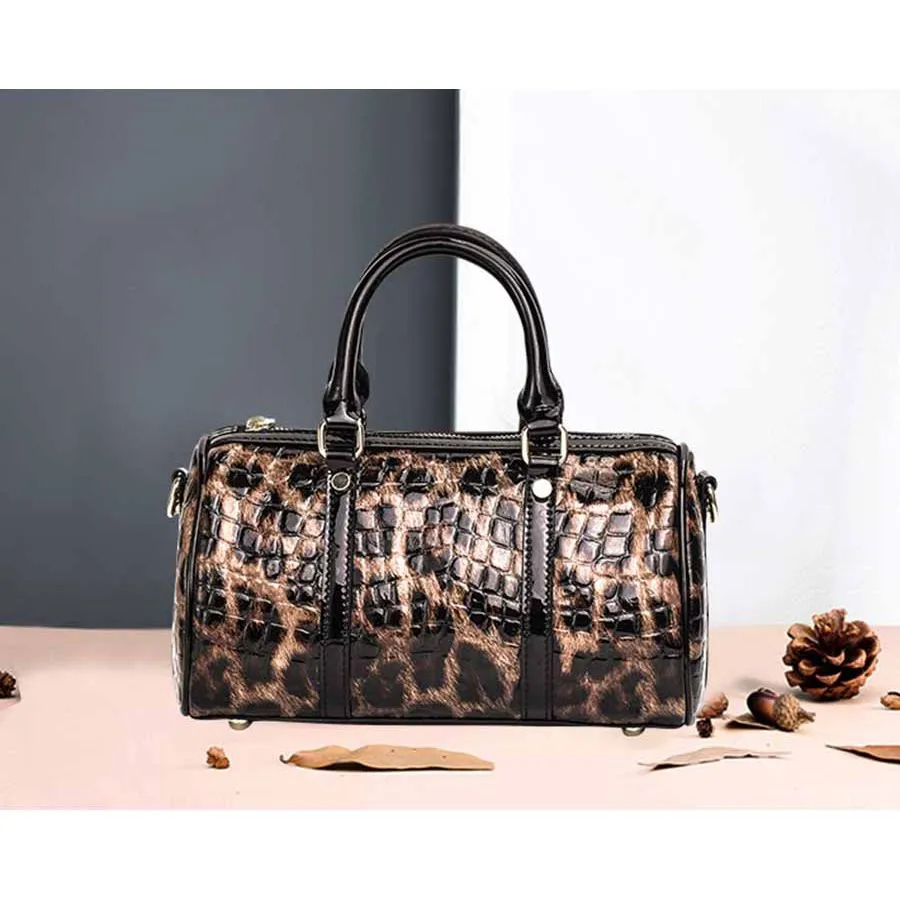 LeopardLux Crossbody Shoulder Handbag