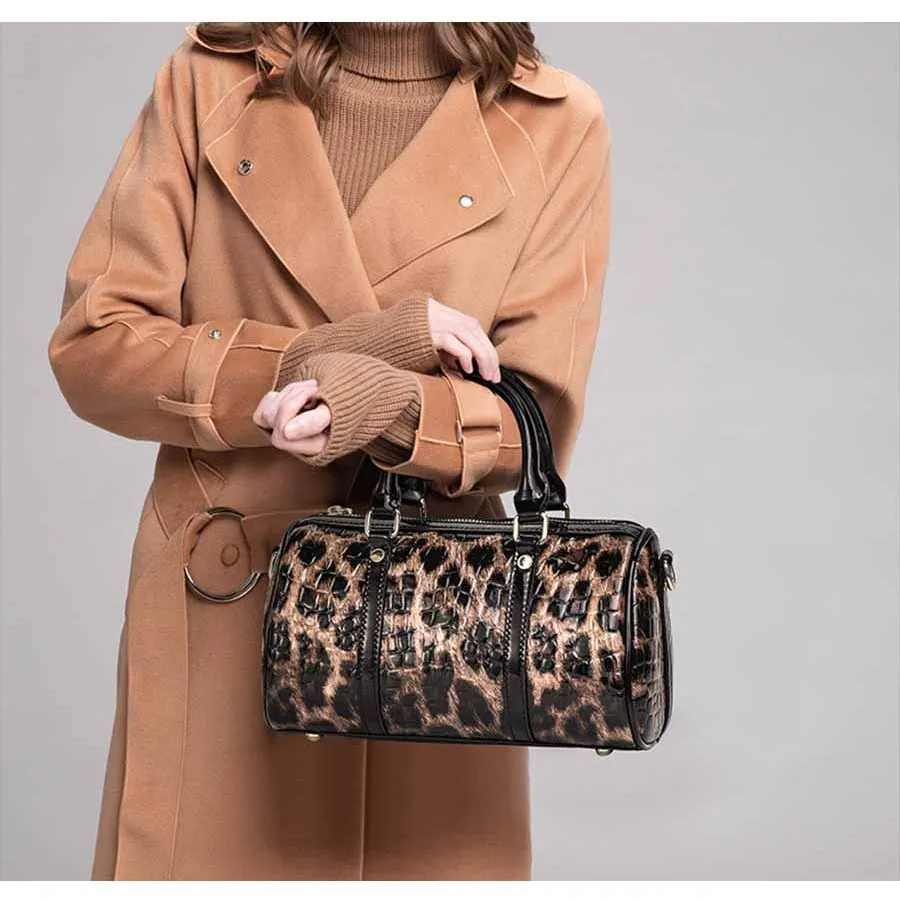 LeopardLux Crossbody Shoulder Handbag