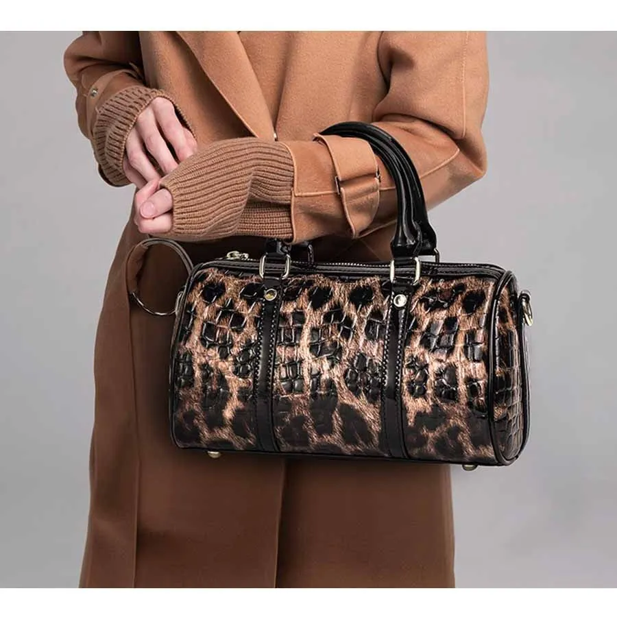 LeopardLux Crossbody Shoulder Handbag