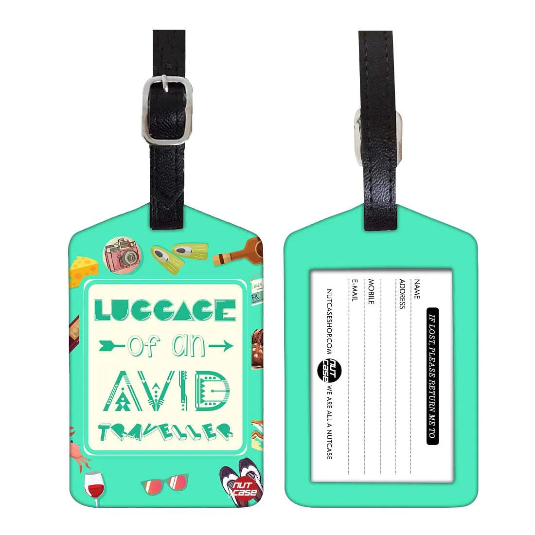 Luggage Tags Set Of 2 -  AVID TRAVELLER (GREEN)