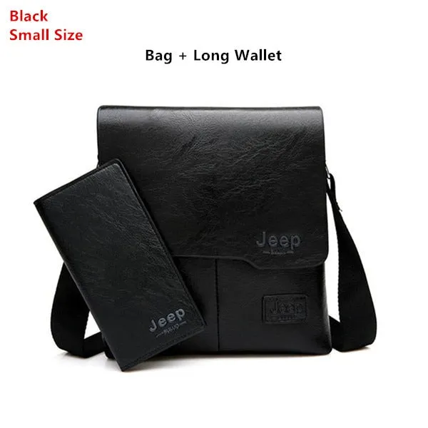 Man's Bag 2PC/Set Men Leather Messenger Shoulder Bags Business Crossbody Casual Bags Famous Brand Male Drop Shipping