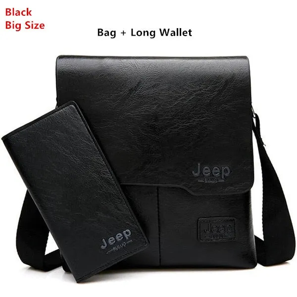 Man's Bag 2PC/Set Men Leather Messenger Shoulder Bags Business Crossbody Casual Bags Famous Brand Male Drop Shipping