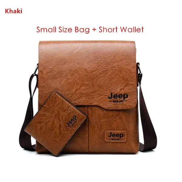 Man's Bag 2PC/Set Men Leather Messenger Shoulder Bags Business Crossbody Casual Bags Famous Brand Male Drop Shipping