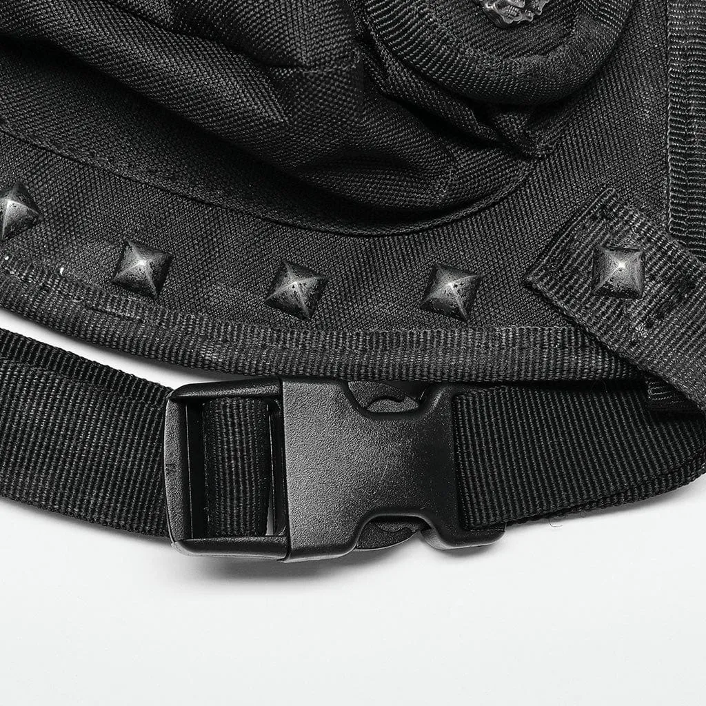 Men's Punk Big-Pocket Rivet Waist Bag