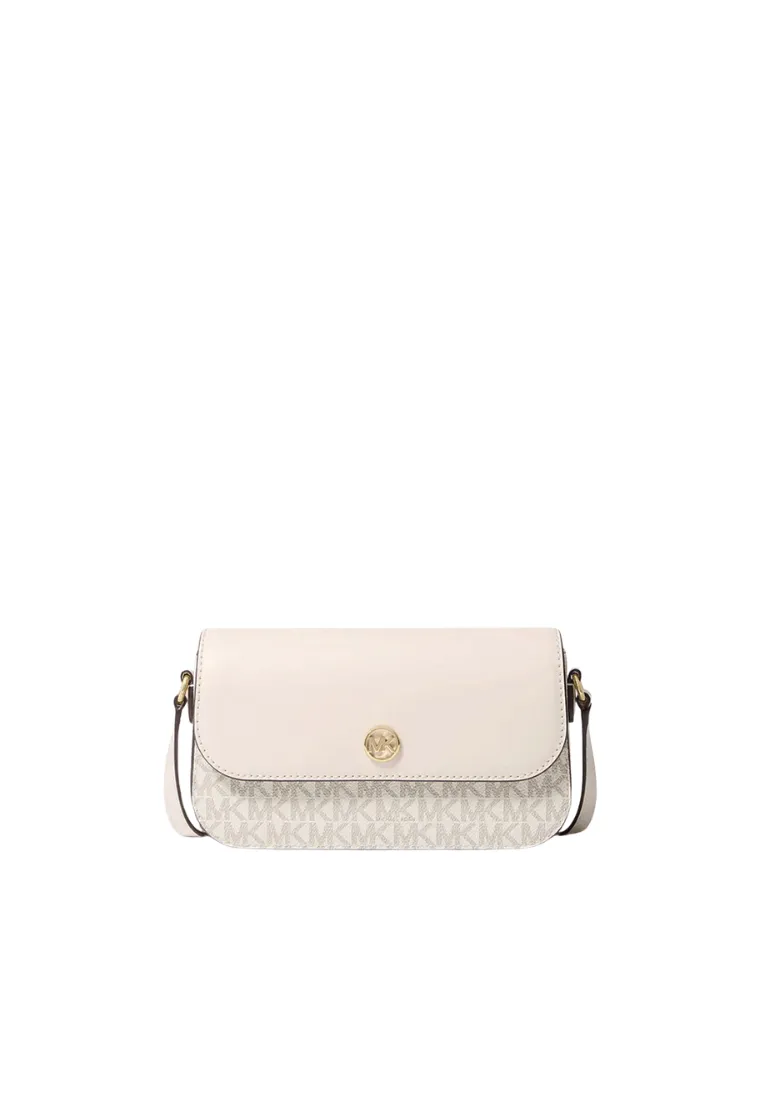 Michael Kors Jet Set Travel Crossbody Bag Small Logo In Light Cream Multi 35F4GTVC1B