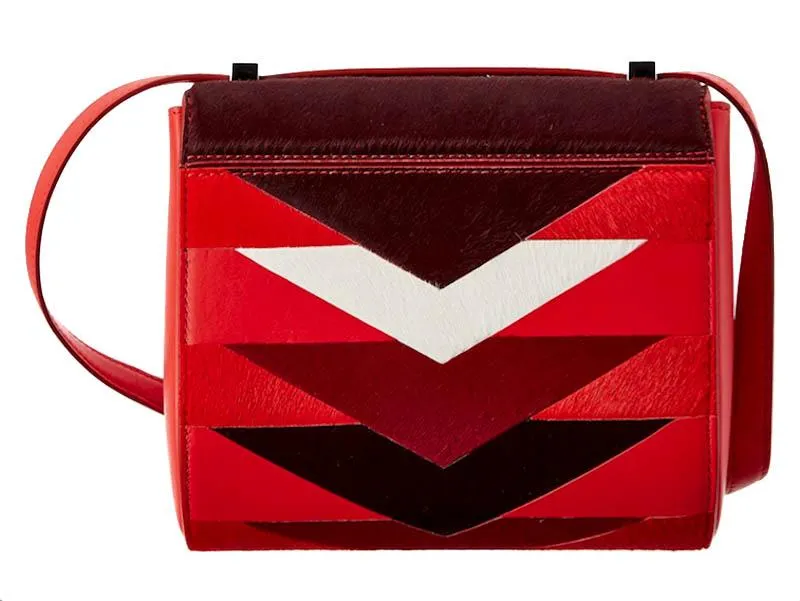 Mini Pandora Box Patchwork Red Black Shoulder Crossbody Satchel Bag