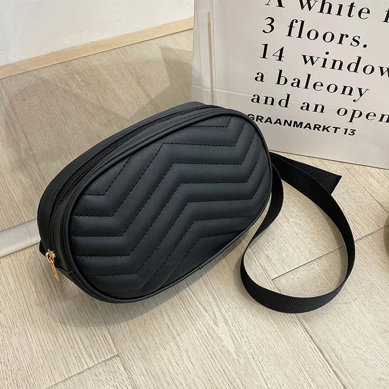 Minimalist Chevron Quilted Belt Bag Women Fanny Packs